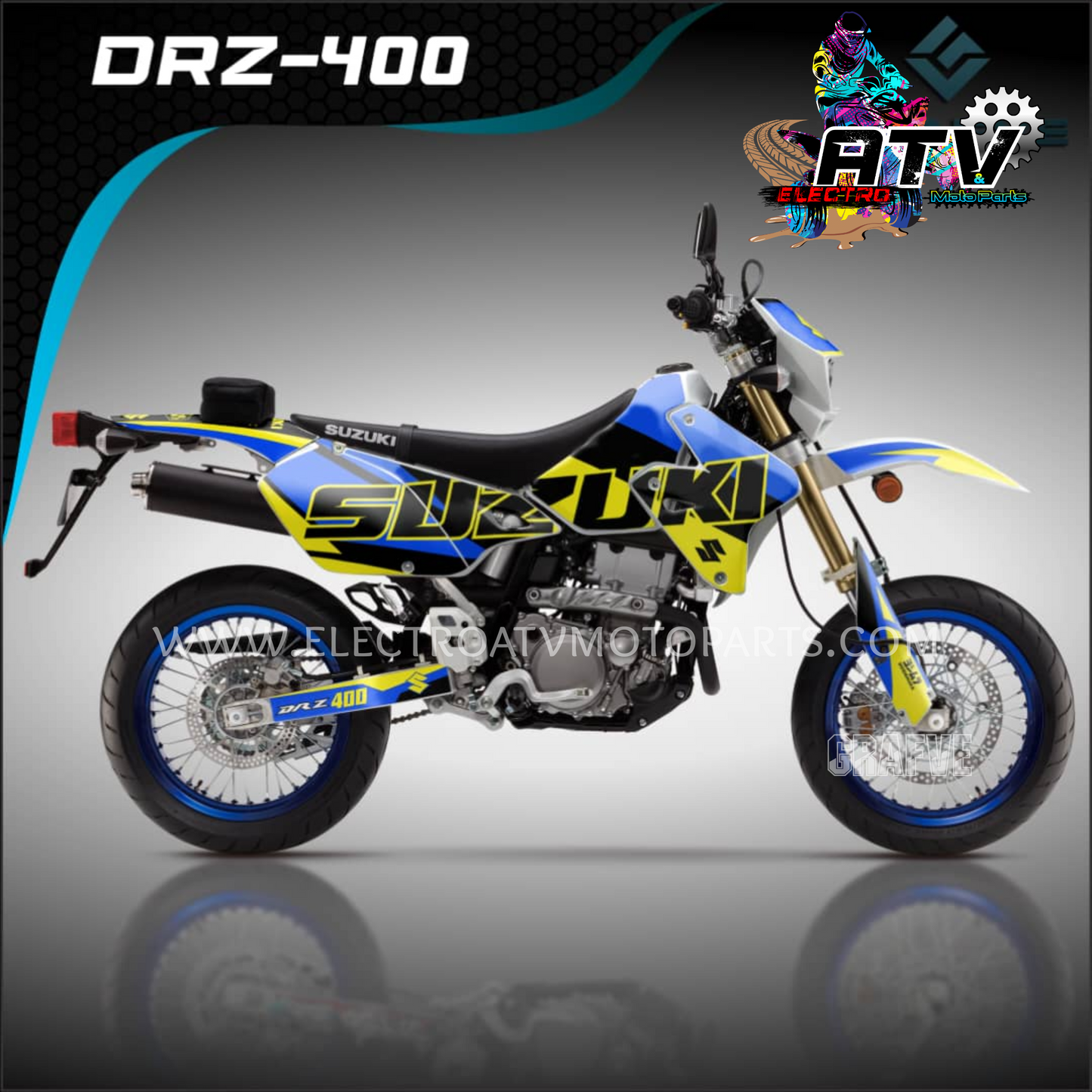 DRZ400 KIT GRÁFICAS-BLUY